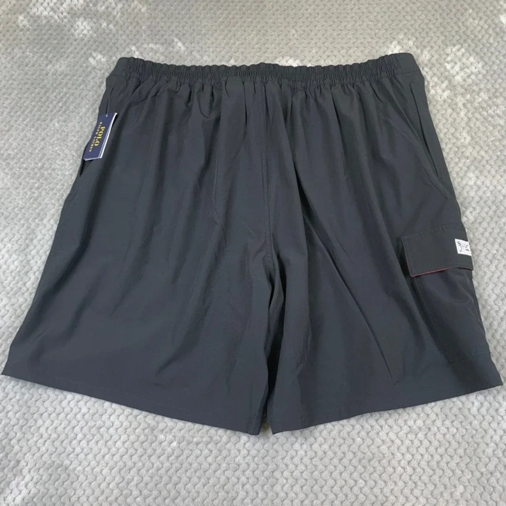 Polo Ralph Lauren Mens 4XB Black Swim Trunks Red Pony Cargo Board Shorts NWT